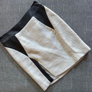 Helmut Lang Cream and Black
Asymmetrical Mini Skirt